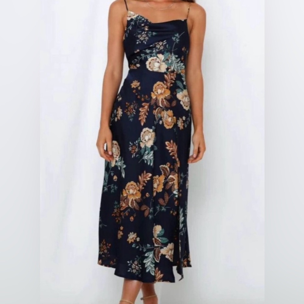 Hello Molly Heart In The Sun Midi Satin Slip Dress New With Tags size small - Picture 3 of 8